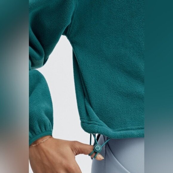 Fabletics XS Crop Sweaters Sweatshirts Cozy Winter Green Pocket Oversized Lounge - Picture 4 of 15